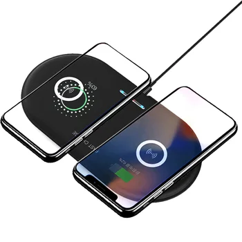 Tālruņa bezvadu lādētāju pad 2in1 iPhone X XR XS Samsung Galaxy S9 Plus Piezīme 8 9 Ātrs Divējāda QI Induktīvās Uzlādes Statīvs Ierīces