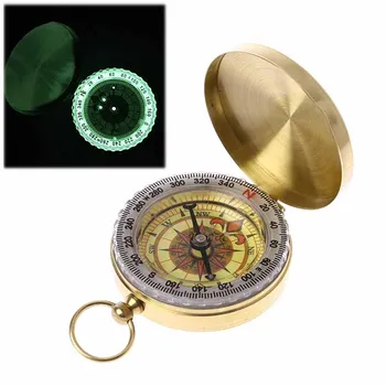 Tīra Vara Atvāžamais Kompass ar Luminiscējošu Kabatas pulkstenis, Kompass Portable Multi-Function Metāla Mērīšanas Lineāls Rīku Keychain