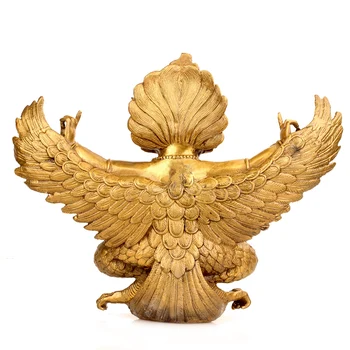 Tīra vara, misiņa, ērglis Garuda budas statuja exorcise ļaunajiem gariem Mājas dekoru amatniecības statuetes budistu attēls