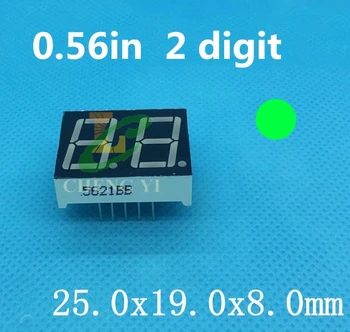 Tīra zaļā ir 0,56 collu 2bit Kopēju Katodu Digitālo Caurules LED Ciparu Displejs, dinamiskā valsts 7 Segmentu ir 0,56