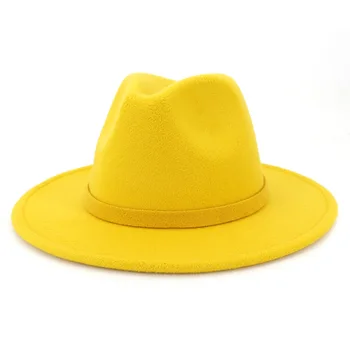 Tīrtoņa krāsu Džeza kovboju cepures, cepure, sieviešu un vīriešu ziemas vīriešiem, cepurīte, sarkana ar melnu vilnas katliņš cepuri vairumtirdzniecība