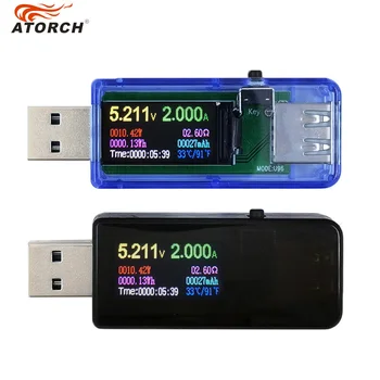 U96 13 1 USB testeri DC Ciparu voltmetrs amperimetro spriegums strāvas volt metrs ammeter detektoru power bank lādētāja indikators