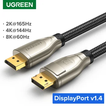 Ugreen DisplayPort 1.4 Kabeli 4K 8K HDR 165Hz 60Hz Displeja Porta Adapteris, Video PC, Laptop, TV DP 1.4 1.2 Display Port 1.2 Kabelis