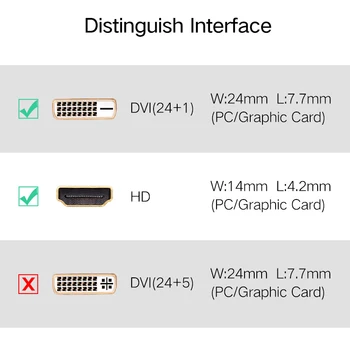 Ugreen DVI uz HDMI-savietojams Adapteris Divvirzienu DVI-D 24+1 Male Sieviešu Savienotājs TV Projektoru HDMI-savietojams ar DVI