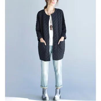 UHYTGF Sieviešu apģērbu 2019 ļoti liela izmēra zaudēt korejas jaka sieviešu mētelis Modes dot dizaina pavasara Jaka jaka sievietēm 36