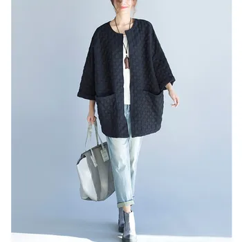 UHYTGF Sieviešu apģērbu 2019 ļoti liela izmēra zaudēt korejas jaka sieviešu mētelis Modes dot dizaina pavasara Jaka jaka sievietēm 36