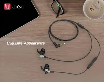 UiiSii IPX-4 Ūdensizturīgs Darbojas austiņas HIFI DJ Sporta Vienotā Vadītāja Hi-Res In-ear Austiņas Uz iPhone /Xiaomi /Samsung