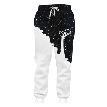 UJWI Gadījuma Bikses Jaunas Garās Zvaigžņotās debesis 3D Treniņbikses Drukāt piena Hip Hop Plus Izmēra 5XL Apģērbs Vīriešu Pavasara bikses Dropshipping