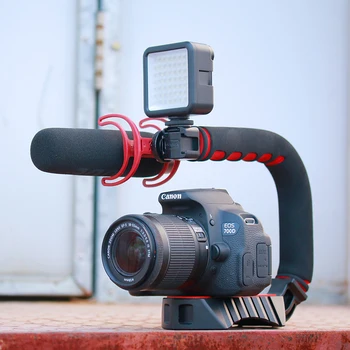 Ulanzi U-Grip Pro Triple Apavu Mount Video Stabilizators Apstrādāt Video Grip Kameras Tālrunis Video Rig Komplektu Nikon Canon iPhone X 8 7