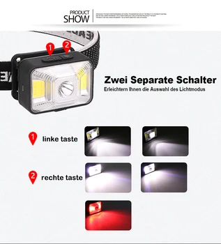 Ultra Bright LED Lukturu USB Uzlādējams Lukturis 5000LM Sarkana / Balta Gaisma Galvas Gaismas Ūdensizturīgs Galvas Lampas Galvas Priekšējās Gaismas