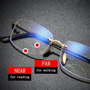 Ultra Light bez apmales Bifocal Lasīšanas Brilles Vīrieši Sievietes Anti blue Ray Briļļu Optisko Briļļu