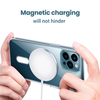 Ultra Skaidrs, Iebūvēts Magnētisko Apli Soft Magsafing Tālrunis Lietā par IPhone 11 12 Pro Max 12 Mini Mag Drošu seguma Shell