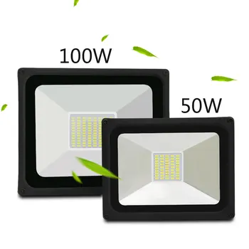 Ultrathin LED prožektors 176-264V Ūdensizturīgs IP65 50W 100W augsta gaismas hLed prožektors, Āra Apgaismojums LED Refletor