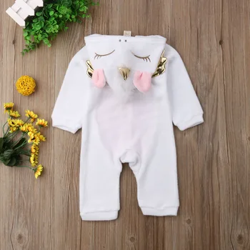 Unicorn Jaundzimušais Zēns, Meitene ar garām Piedurknēm 3D Ārējie Kapuci Romper Jumpsuit Apģērbs, Siltas Drēbes 0-24M