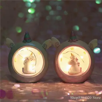 Unicorn Zvaigžņu Lampas Dāvanu Mazā Nakts Lampas Guļamistabas Maza Galda Lampa Apdare Meitene Sirds Telpā Anime Rīcības Attēls Unicorn Izdrukāt
