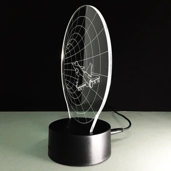 Unikāls 3D Efekts Laiks Lidmašīnas Formas LED Nakts Lampa ar USB Galda Lampa Bērniem Guļamistaba Dekorēšana Gaisa kuģa Bulbing Lampas