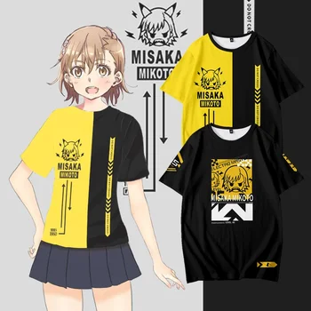 Unisex Anime Uz Aru Kagaku nav Railgun Noteiktu Zinātnisko Railgun Misaka Mikoto Zaudēt Elpojošs T-krekls, t-veida Krekli