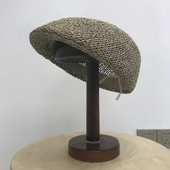 Unisex Gatsby Hat Visor Cilvēks Sieviešu Newsboy Klp Vasarā Saules Cepuri Kentucky Derby Savīti Aļģu, Efejas Salmu Cepurīte Cabbie Klp Berete, Cepure,