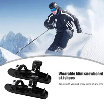 Unisex Ziemas Slēpošanas Slidas Kurpes Komplekts Viegli Izmantot Drošības Skiboard Mini Snowblades Piederumi, Āra Sporta