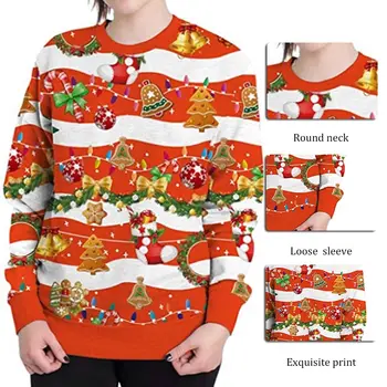 Unisex Ziemassvētku Krekls, Lai Dāvanas Santa Claus Drukāt Džemperi Sieviešu Vīriešu 3D Cute Topi Rudens Ziemas Plus Lieluma Apģērbu