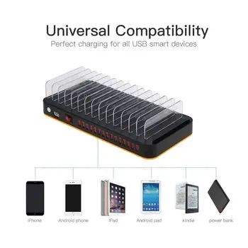 Universal Multi USB Uzlādes Stacija 15 Ostas Iphone X 8 Plus Samsung S10 9 Xiaomi HuaWei Kamera Tabletes Ātri Lādētājs 96W