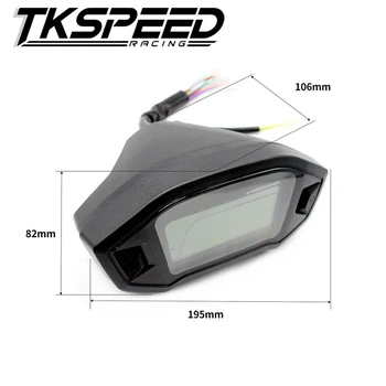 Universālo Motociklu LCD Digitālais Spidometrs, Odometrs, Apgaismojums Motociklu 2,4 Cilindri 1300r/min Maksimālais display199km
