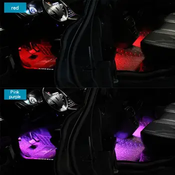 Universālā 4x 9 LED RGB, 16 Krāsas Interjera Automašīnas Saskaņā Dash Kāju Grīdas Apsilde Akcents Apgaismojums Visām Automašīnām Auto Auto Aksesuāri