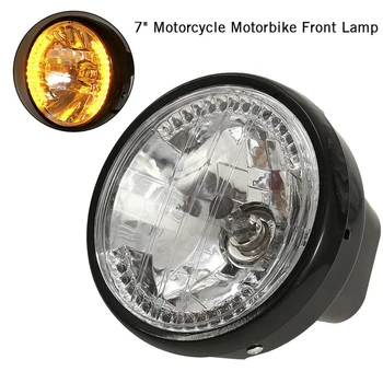 Universālā 7Inch Motocikla priekšējo Lukturu 12V LED Pagrieziena Signāla Gaismu Dzeltenā gaisma Motociklu modifikācija