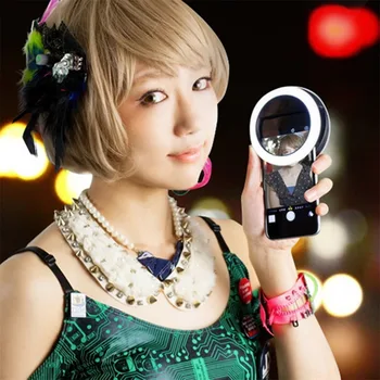 Universālā Selfie LED Flash Gredzenu Vieglo Portatīvo Lampas Mobilo Telefonu Objektīvs iPhone Xiaomi mi9t Samsung S10 S20 Gaismas Gredzenu Klipu