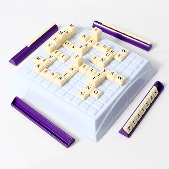 Upwords 3D Scrabble Vārdu Ēkas Klasiskās Izglītības krustvārdu mīklas galda Spēle, Kas Tiešām Skursteņi Augšu