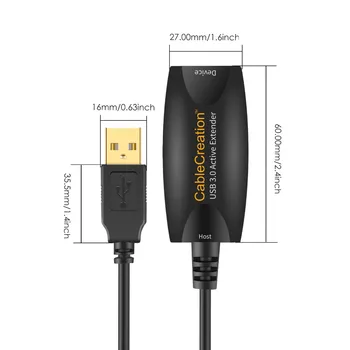 USB 3.0 pagarinātāja Vads, CableCreation Super Ātrums Aktīvs USB 3.0 Extender Repeater Vadu ar Signāla Pastiprinātājs, 16,4 PĒDAS
