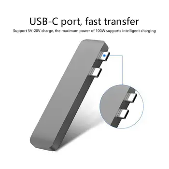 USB 3.1 Tipa C Hub Ar HDMI savietojams Adapteris 4K Thunderbolt 3 USB C Mezgls Mezgls 3.0 TF Lasītājs Slots PD par MacBook Pro/Air 2020