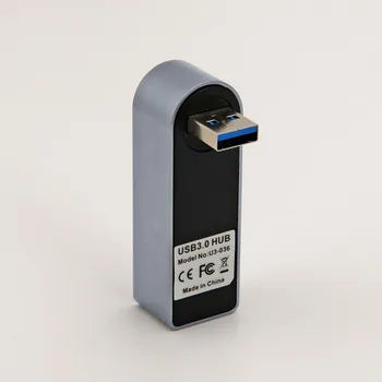 USB 3 Porti Hub USB3.0 Hub Sadalītāja Mini Alumīnija Sakausējuma Rotācijas 5Gbps ātrgaitas Par PC, Laptop, Notebook Cietā Diska Klaviatūras Peles