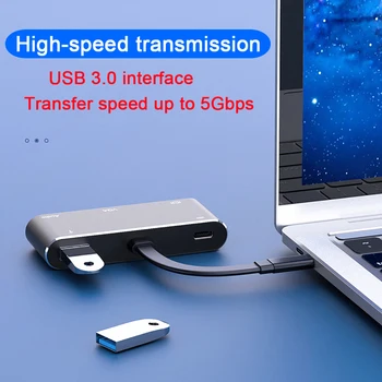 USB C HDMI VGA Adapteris, USB C CENTRMEZGLS ar USB 3.0 PD Maksas 3,5 mm AUX Jack Kabeli MultiportConverter Macbook pro datorā Dell Huawei P20/30