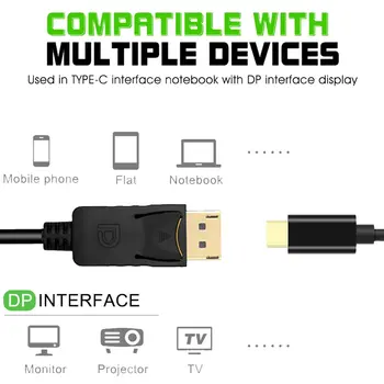 Usb C, Lai Dp Kabeli Usb3.1 C Tipa Lai Displayport Dp 4K Uhd Par Apple Macbook Mini Displayport Cable