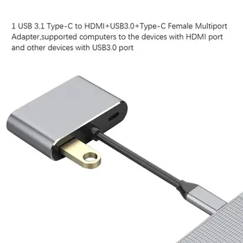 USB c pārveidotāja adapteris c tipa HDMI / USB 3.0 / C Tipa alumīnija adapteris C tipa Apple Macbook