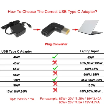 USB C Tipa Pārveidotājs Portatīvo datoru Strāvas Adapteri USB Savienotājs C Sievietes 4.5*3.0 7.4*5.0 7.9*5.5 4.0*1.35 m Pievienojiet Lādētāju Piezīmjdatoriem