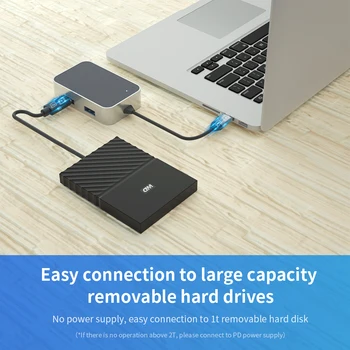 USB c tipa rumbu 60W PD uzlādes adapteris ātrgaitas 5Gbps USB 3.0 HUB ar TF SD karšu lasītājs, lai macbook xiaomi huawei grāmatiņa