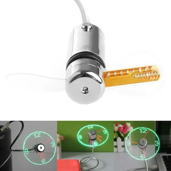 USB Led Sīkrīku Elastīgu 40CM USB Powered Dzesēšanas LED Flashing Laika rādīšanas Funkcija Pulkstenis Ventilators # K400Y #