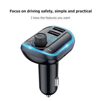 USB Lādētāju, Auto Aksesuāri Brīvroku Automašīnas FM Raidītājs Bezvadu Bluetooth Brīvroku sistēma, MP3 Atskaņotājs Dual USB Lādētājs