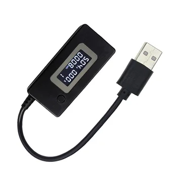 USB Lādētāju Testeri Digital Micro LCD USB Mini Strāvas Un Sprieguma Detektors Mobilie Elektroenerģijas Skaitītāju Pārbaudes iekārta Melns