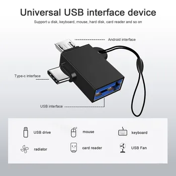 USB OTG adapteri 2-in-1 USB OTG 3.0 Sieviešu USB 3.1 Tips C & Micro-B Vīriešu Adapteri Pārveidotājs Portatīvo DATORU, Viedtālruni Samsung