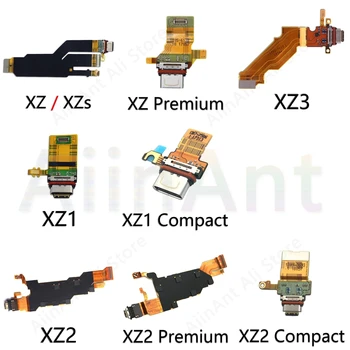 USB Ports Uzlādes Lādētājs Dock Connector Flex Cable Sony Xperia XZ XZs XZ1 XZ2 XZ3 1 2 3 Compact Premium