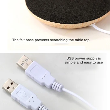 USB sildītājs Noderīgu USB Koksnes Graudu Kausa Siltāks Siltuma Dzērienu Krūze Mat Saglabāt Dzērienu Siltu Krūzes Sildītājs Kalniņi