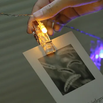 USB String Gaismas Akumulatora Barošanu Ziemassvētku Vainags Pasaku LED Gaismas Foto Piekārtiem Bildes Kartes, Telpu Dekorēšana Jauno Gadu