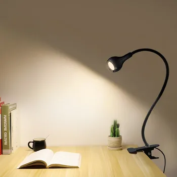 USB Strāvas Klipu Turētājs LED grāmatu, gaisma, Galda lampas 1W Elastīgu Gultā, Lasot Grāmatu apgaismojums Galda lampas, lai mācību telpa, guļamistaba, dzīvojamā
