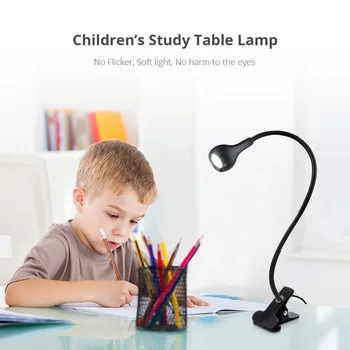 USB Strāvas Klipu Turētājs LED grāmatu, gaisma, Galda lampas 1W Elastīgu Gultā, Lasot Grāmatu apgaismojums Galda lampas, lai mācību telpa, guļamistaba, dzīvojamā