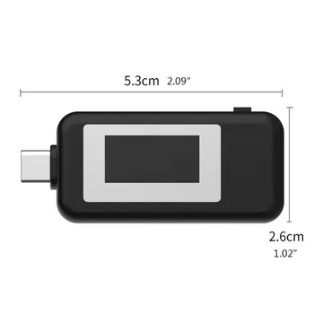 USB Testeri C Tipa LCD Strāvas Sprieguma Lādētāju Monitors Varas Laika Skaitītāja
