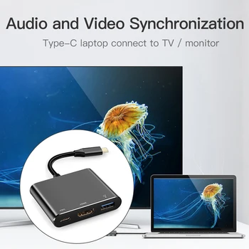 USB Type C 4K HDMI USB 3.0 USB C Adapteri Audio / Video Pārveidotājs Nintendo Slēdzi, Klēpjdators, Tablet Tālrunis