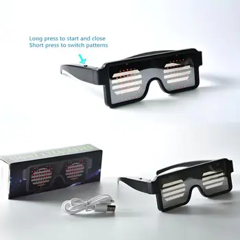 USB Uzlādes LED Apgaismojums Brilles 4 Krāsas 10 Modeļus, Gaismas Glāzes Halloween Bārs KTV